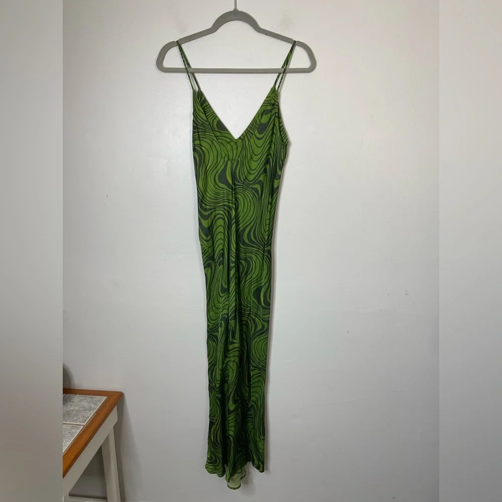 Zara Women’s printed midi Slip dress size small Grunge Abstract Blogger Hot - Picture 8 of 12